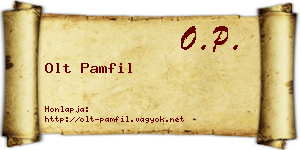 Olt Pamfil névjegykártya
